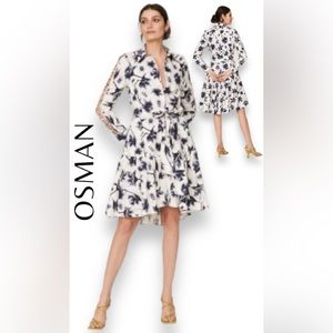 OSMAN Floral Print Midi Dress